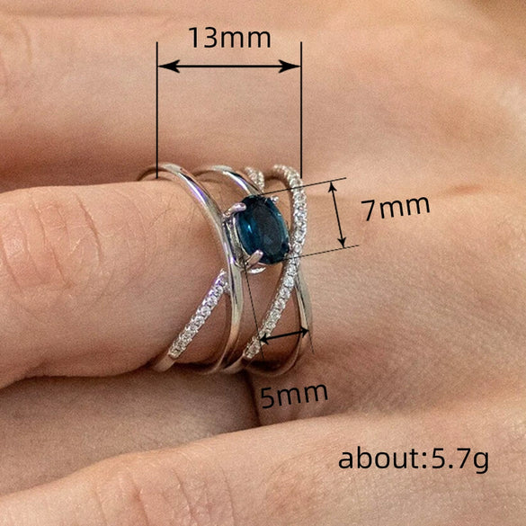 Wholesale Women's Copper Geometric Oval Inlaid Zircon Ring