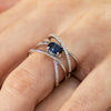 Wholesale Women's Copper Geometric Oval Inlaid Zircon Ring