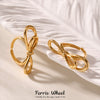 Wholesale Women's Copper Geometric Pattern Electroplated Cut Out Bow Ring Bracelet With Irregular Exaggerated Twisted Lines Simple Niche Design