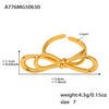 Wholesale Women's Copper Geometric Pattern Electroplated Cut Out Bow Ring Bracelet With Irregular Exaggerated Twisted Lines Simple Niche Design