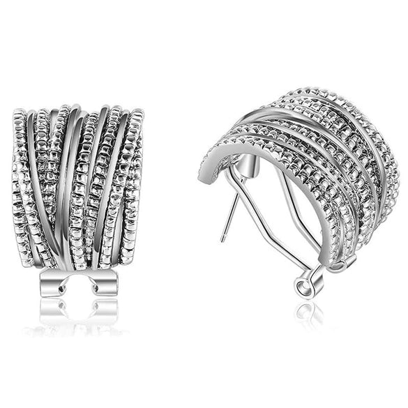 Wholesale Women's Copper Geometric Pattern Electroplated Earrings Exquisite Elegant Jewelry