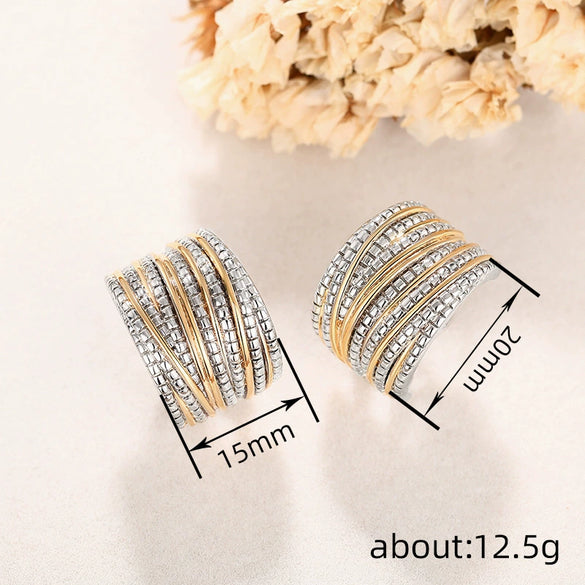 Wholesale Women's Copper Geometric Pattern Electroplated Earrings Exquisite Elegant Jewelry