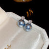 Wholesale Women's Copper Geometric Pearl Earrings With Diamond Design Retro And Exquisite Style