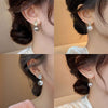 Wholesale Women's Copper Geometric Pearl Earrings With Diamond Design Retro And Exquisite Style