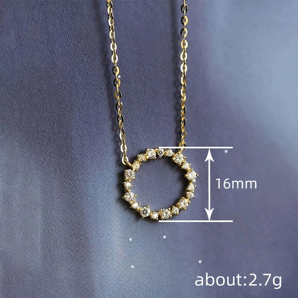 Wholesale Women's Copper Geometric Pendant Necklace With Microinlaid Zircon And Mixed Gemstone Setting
