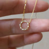 Wholesale Women's Copper Geometric Pendant Necklace With Microinlaid Zircon And Mixed Gemstone Setting