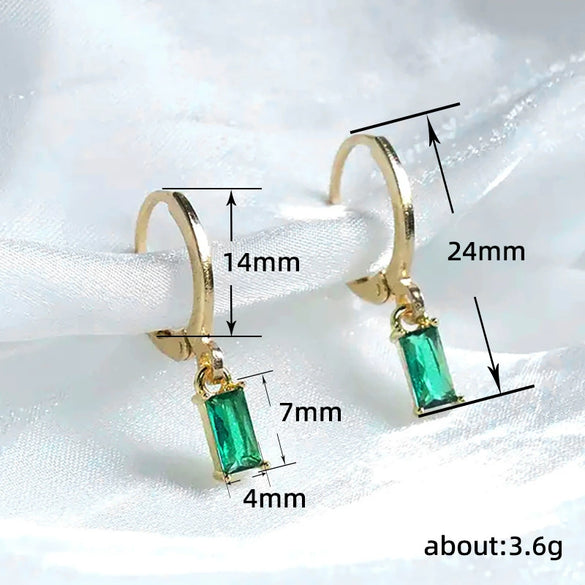 Wholesale Women's Copper Geometric Rectangular Earrings