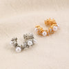 Wholesale Women's Copper Geometric Retro Exquisite Zircon Ear Clip Electroplated Earrings