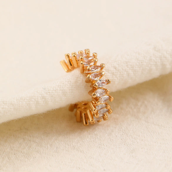 Wholesale Women's Copper Geometric Retro Exquisite Zircon Ear Clip Electroplated Earrings