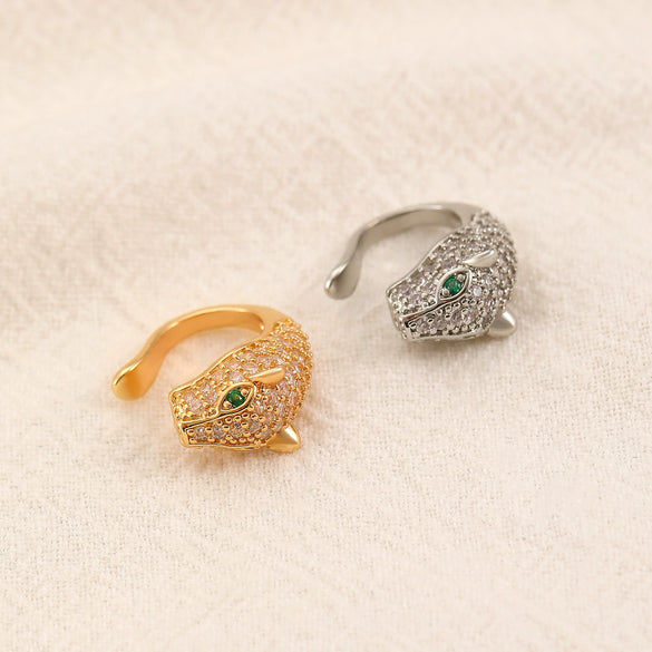 Wholesale Women's Copper Geometric Retro Exquisite Zircon Ear Clip Electroplated Earrings