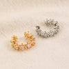 Wholesale Women's Copper Geometric Retro Exquisite Zircon Ear Clip Electroplated Earrings