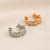 Wholesale Women's Copper Geometric Retro Exquisite Zircon Ear Clip Electroplated Earrings