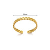 Wholesale Women's Copper Geometric Retro Pleated Light Luxury High End Opening Adjustable Electroplated Ring