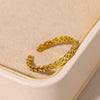 Wholesale Women's Copper Geometric Retro Pleated Light Luxury High End Opening Adjustable Electroplated Ring