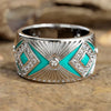 Wholesale Women's Copper Geometric Retro Ring Set With Zirconia Oil Painting Craft