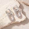 Wholesale Women's Copper Geometric Retro Style Electroplated Zircon Earrings