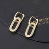 Wholesale Women's Copper Geometric Retro Style Electroplated Zircon Earrings