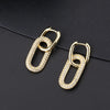 Wholesale Women's Copper Geometric Retro Style Electroplated Zircon Earrings