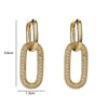 Wholesale Women's Copper Geometric Retro Style Electroplated Zircon Earrings