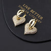 Wholesale Women's Copper Geometric Retro Style Electroplated Zircon Earrings