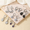Wholesale Women's Copper Geometric Rhinestone Pendant Earrings With Diamond Design And Natural Style