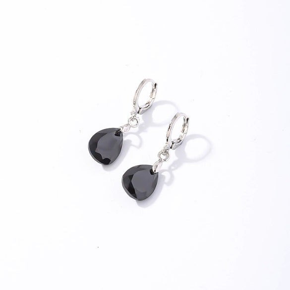 Wholesale Women's Copper Geometric Rhinestone Pendant Earrings With Diamond Design And Natural Style