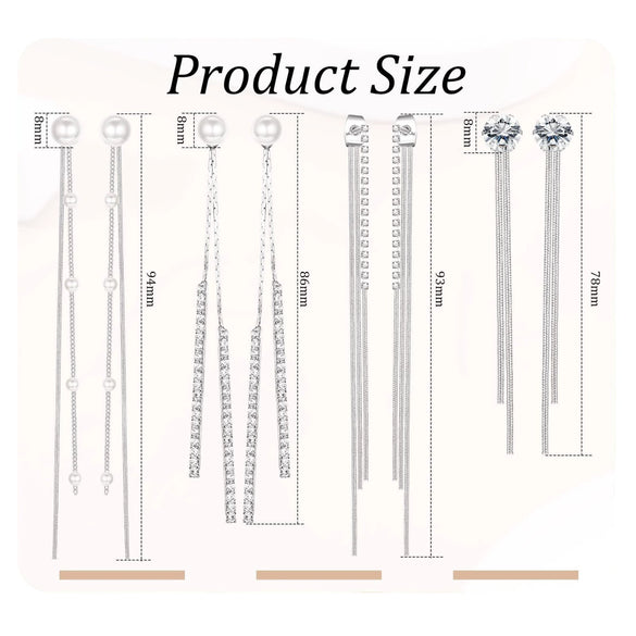 Wholesale Women's Copper Geometric Rhombus And Ushape Claw Chain Long Tassel Exaggerated Earrings