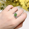 Wholesale Women's Copper Geometric Ring With Flower And Leaf Design And Zircon Accents Light Luxury Style