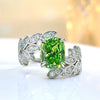 Wholesale Women's Copper Geometric Ring With Flower And Leaf Design And Zircon Accents Light Luxury Style