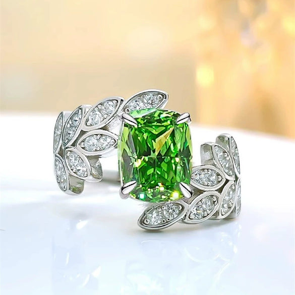 Wholesale Women's Copper Geometric Ring With Flower And Leaf Design And Zircon Accents Light Luxury Style