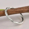 Wholesale Women's Copper Geometric Ring With Inlaid Zircon Simple Style Twist Rotating Design