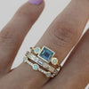 Wholesale Women's Copper Geometric Ring With Zirconia Decoration In Elegant Court Style