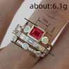 Wholesale Women's Copper Geometric Ring With Zirconia Decoration In Elegant Court Style