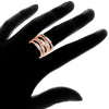 Wholesale Women's Copper Geometric Ring With Zirconia Design And Multilayered Rose Gold Asymmetrical Arrangement