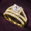 Wholesale Women's Copper Geometric Rings Light Luxury Style Zirconia Design