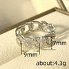 Wholesale Women's Copper Geometric Round Buckle Ring With Zirconia Microinlay Fashion Personality Jewelry