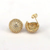 Wholesale Women's Copper Geometric Round Inlaid Zircon Earrings