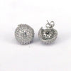 Wholesale Women's Copper Geometric Round Inlaid Zircon Earrings