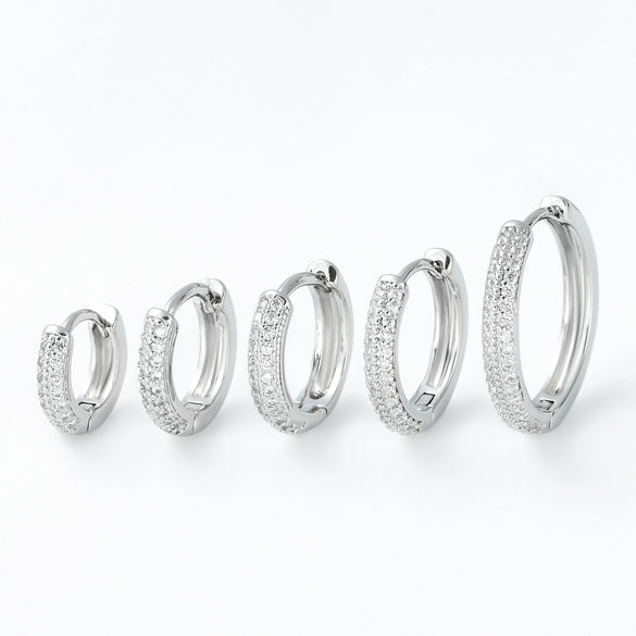 Wholesale Women's Copper Geometric Round Micropaved Zircon Earrings