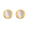 Wholesale Women's Copper Geometric Round Opal Electroplated Mosquito Coil Ear Clip Earrings