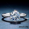 Wholesale Women's Copper Geometric Round Sixclaw Inlaid Zircon Ring Jewelry