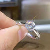 Wholesale Women's Copper Geometric Round Sixclaw Inlaid Zircon Ring Jewelry