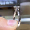 Wholesale Women's Copper Geometric Round Sixclaw Inlaid Zircon Ring Jewelry