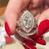 Wholesale Women's Copper Geometric Shiny Rings With Zirconia Inlay Light Luxury Style