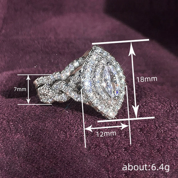 Wholesale Women's Copper Geometric Shiny Rings With Zirconia Inlay Light Luxury Style