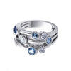 Wholesale Women's Copper Geometric Small Circle Twocolor Zircon Inlaid Ring