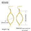 Wholesale Women's Copper Geometric Spiral Hollow Leaf Electroplated Earrings