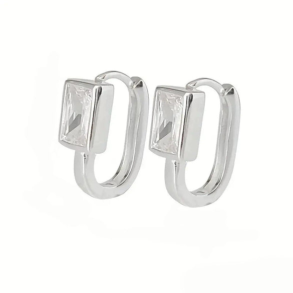 Wholesale Women's Copper Geometric Square Zirconia Earrings