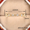 Wholesale Women's Copper Geometric Stacked Finger Ring With Zirconia Simple Style