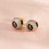 Wholesale Women's Copper Geometric Stud Earrings With Leopard And Snake Print Electroplated